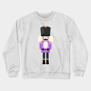 Purple and Black Christmas Nutcracker Toy Soldier Graphic Art Crewneck Sweatshirt